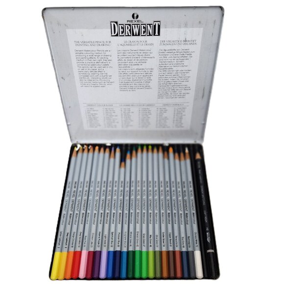 Rexel Derwent Professional Watercolor Pencil Set in Metal Case RARE DISCONTINUED - Picture 3 of 4